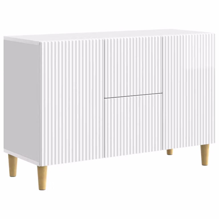 Aparador moderno brillante vidaXL en color blanco de madera de ingeniería An/P/Al: 89 x 34,5 x 60 cm
