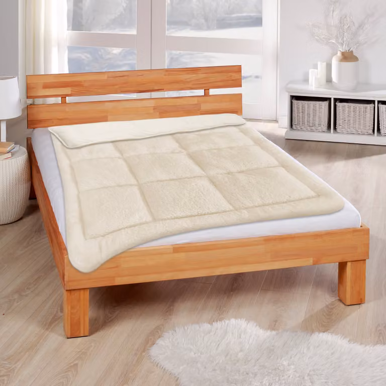 Edredón reversible Bestlivings de microfibra y forro polar Sherpa, color beige, An/P/Al: 135 x 200 cm