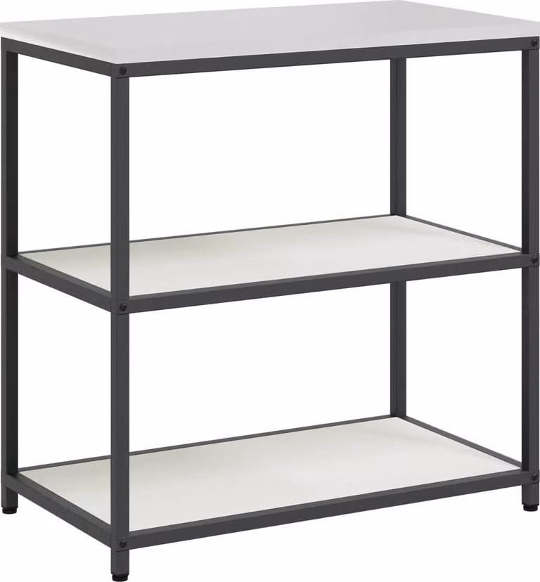 Armario de almacenamiento de cocina Syfax moderno en color blanco con acabado mate y estructura de metal y madera, An: 90 cm, P: 50 cm, Al: 92 cm