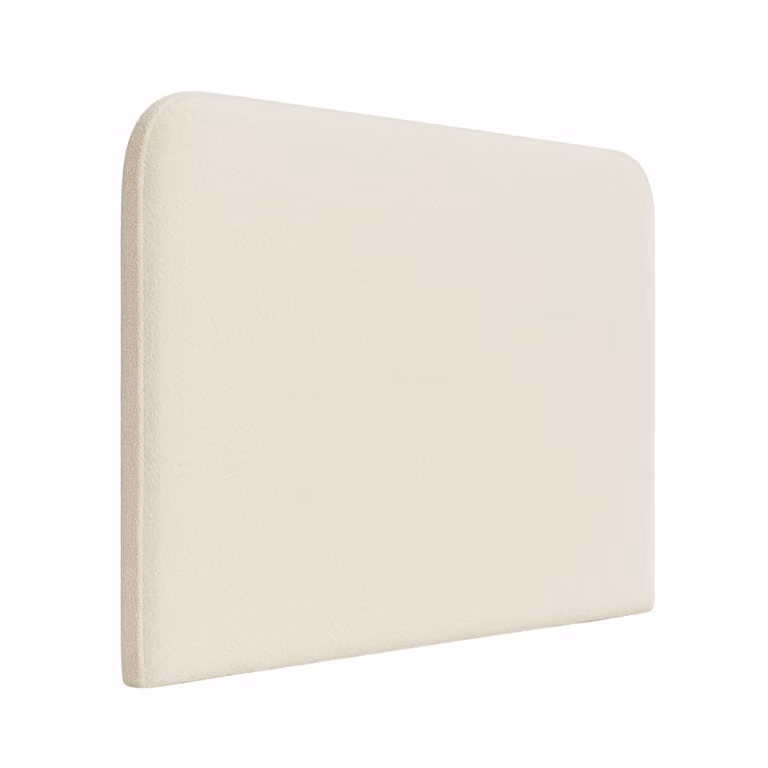 Cabecero tapizado curvo Morfeo en tejido boucle blanco para cama de 105 cm, An/Al: 123 x 120 cm