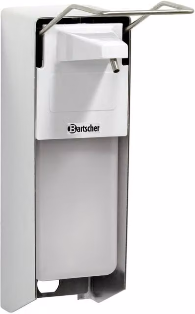 Dispensador de jabón Bartscher para montaje en pared, color plateado, capacidad de 0,9 l