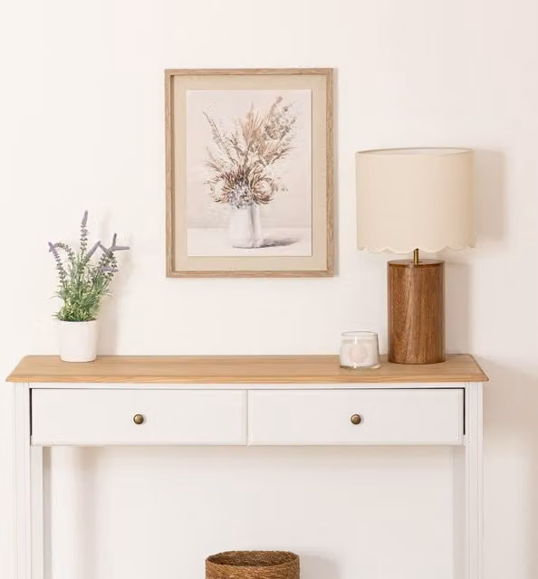 Lienzo Estampado Tiana Atmosphera con Diseño Floral en Color Beige An: 40 cm, Al: 51 cm