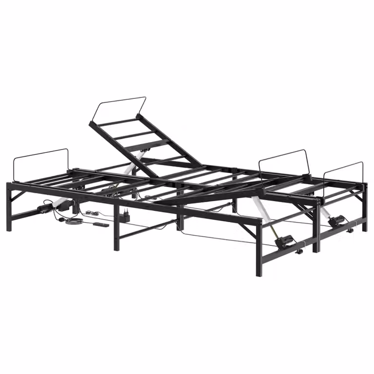 Estructura de cama eléctrica ajustable vidaXL en color negro con marco de metal An/P: 120 x 190 cm