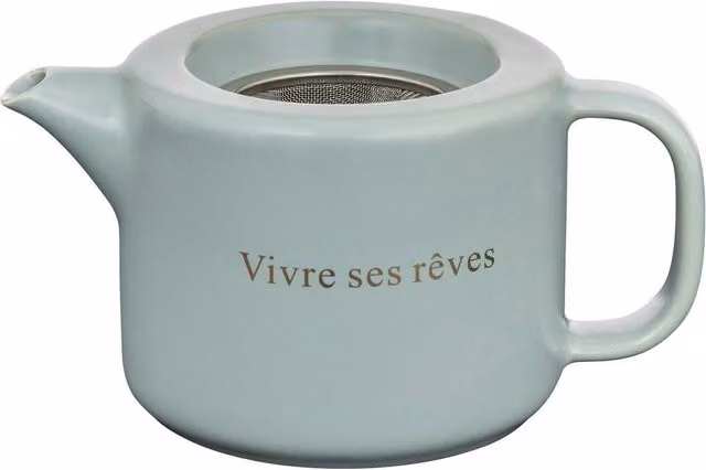 Tetera de cerámica Belle Journée de Secret de Gourmet con infusor, color verde, 55cl