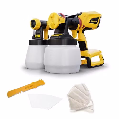 Pulverizador de pintura Wagner W600 FLEXiO 18 V HVLP sin cable para barnices, lacas y pinturas al agua con depósito de 1300 ml