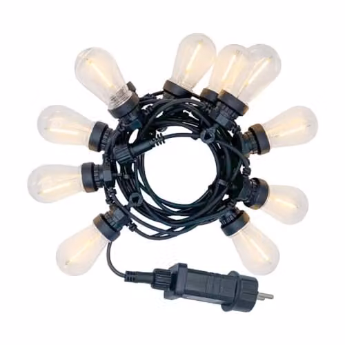 Guirnalda de luces LED Xanlite con 10 bombillas esféricas blancas, 5 m, IP44 y luz blanca cálida