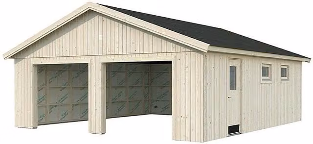 Carport Palmako Garaje Andre de madera natural con ventana An/Pr: 712 x 779 cm