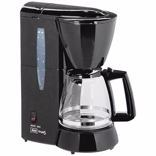 Cafetera de filtro Melitta Single 5 con jarra de vidrio, Negro