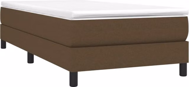 Estructura de cama tapizada SYFAX con somier de láminas de madera en color marrón, An/P/Al: 100 x 200 x 25 cm