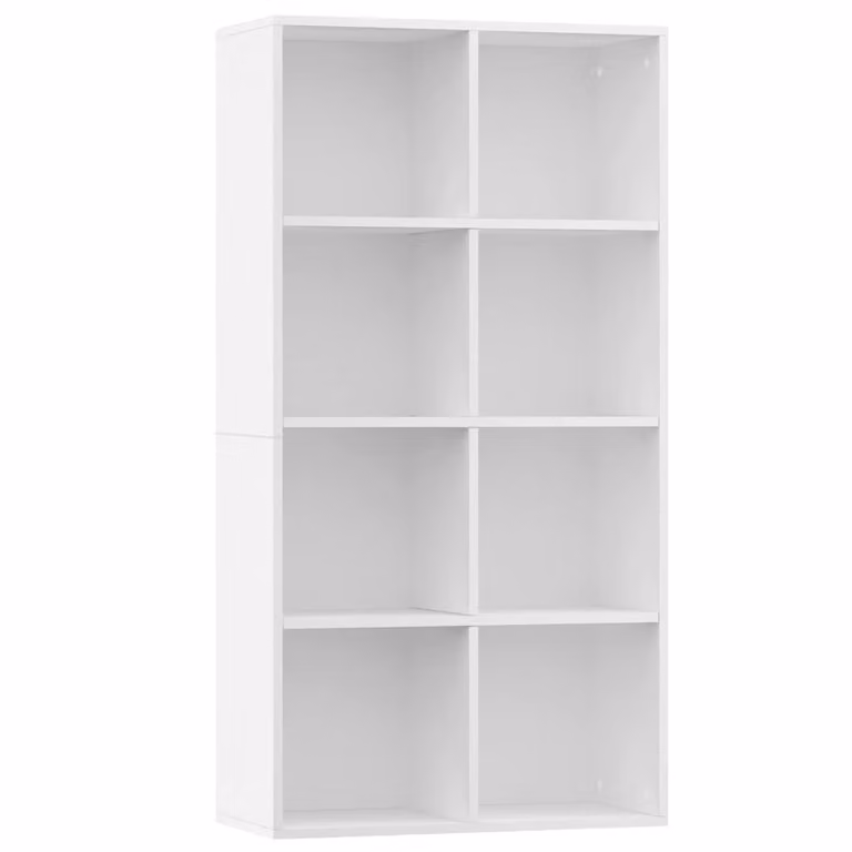 Estantería aparador vidaXL de madera MDF blanca con 8 compartimentos An/P/Al: 66 x 30 x 130 cm