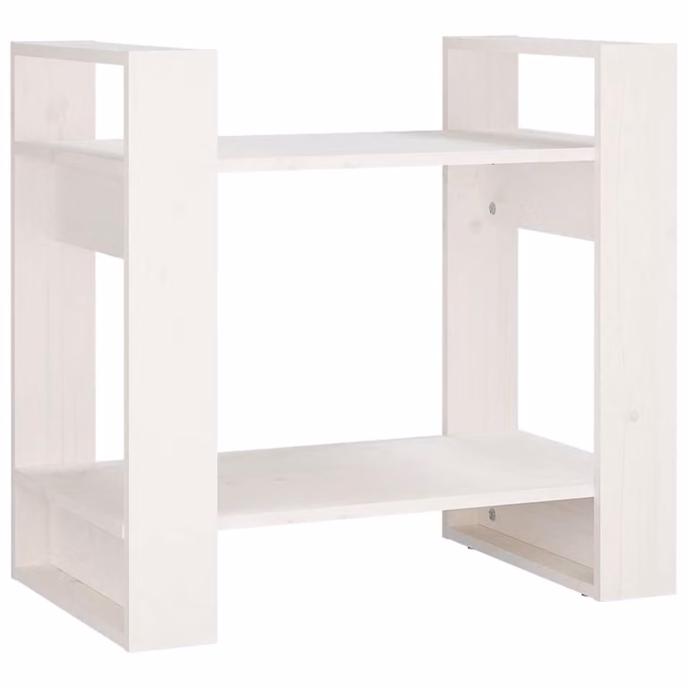 Estantería divisor de espacios vidaXL de madera de pino blanca con acabado rústico An/P/Al: 60 x 35 x 57 cm