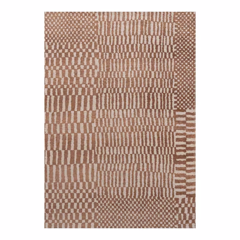 Alfombra lavable Louis de Poortere Berber de estilo marroquí y diseño minimalista en rojo y marrón para interior o exterior, An: 280 cm, Al: 390 cm