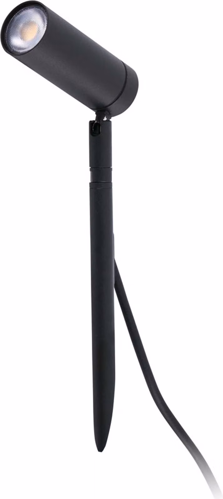 Lámpara de suelo Faro 70227 color negro para jardín y terraza, LED regulable de 6 W, luz blanca cálida 2700 K, protección IP44 y acabado en aluminio, An/P/Al: 40 x 80 x 28 cm