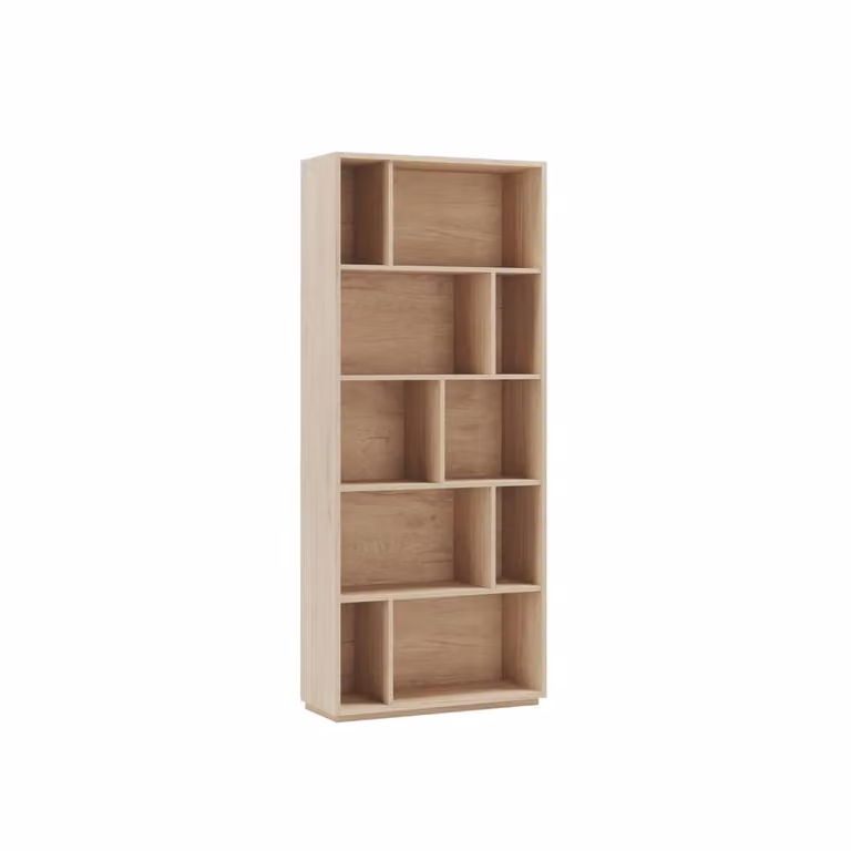 Estantería librería Herdasa de diseño moderno con 5 niveles en melamina color marrón mate, Al x An x P: 191 x 80 x 32 cm