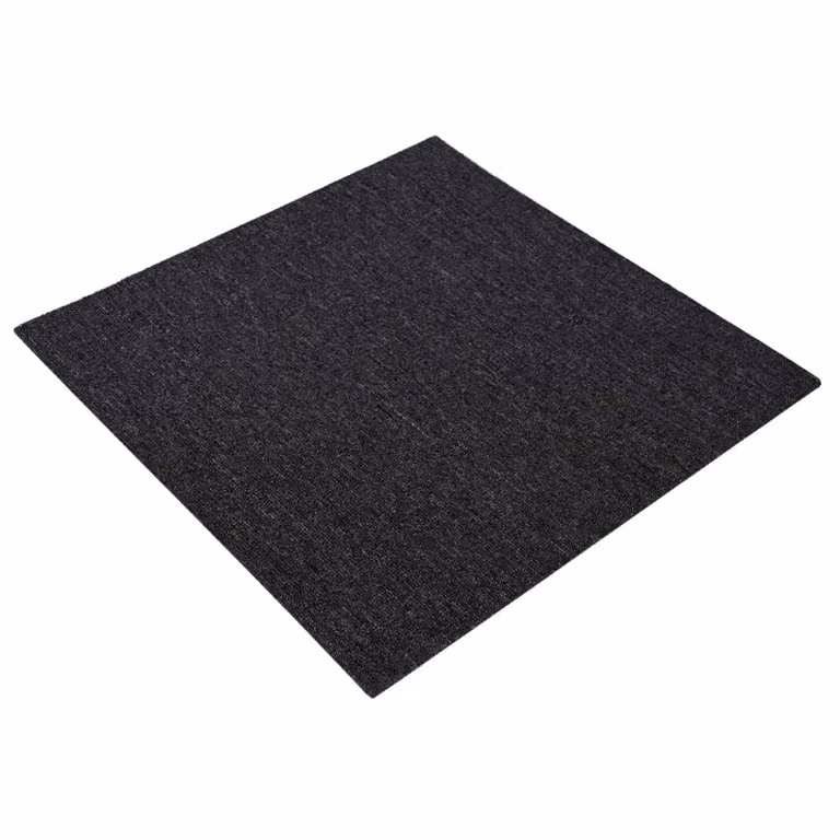 Set de 4 piezas de alfombra de azulejos modernos vidaXL en gris, de polipropileno con pelo en bucle, An/P: 50 x 50 cm