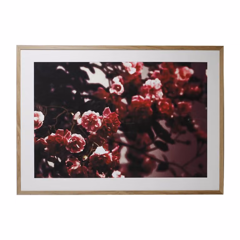 Marco de fotos de madera Sia Deco con diseño floral en beige y blanco, rectangular y para colgar en la pared, An/Al: 104 x 74 cm