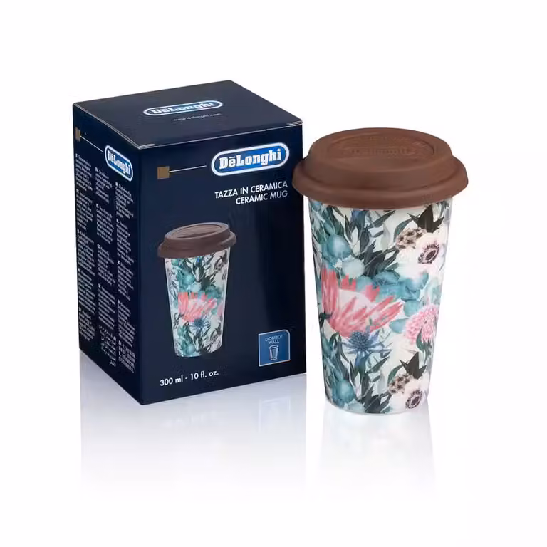 Taza de cerámica de doble pared De'Longhi multicolor de 300 ml DLSC065