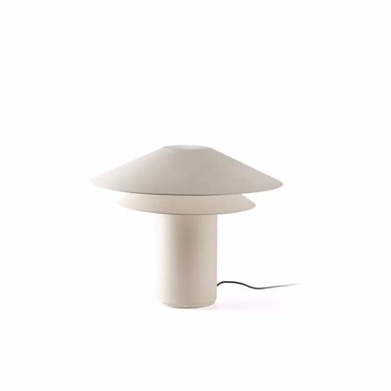 Lámpara de mesa SHAN de LOREFAR en color blanco con acabado de papel y diseño minimalista de forma redonda