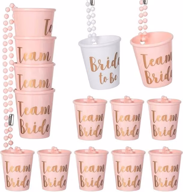 Juego de 14 copas de licor Neptune en color rosa y blanco para adultos