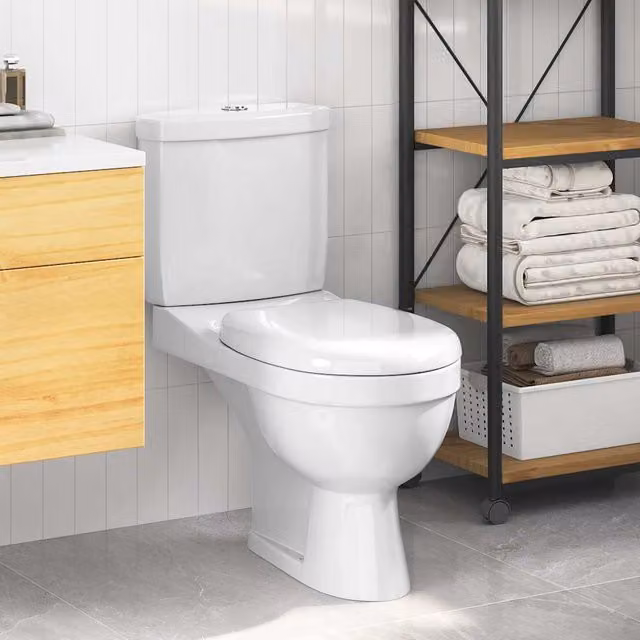 Inodoro WC con cisterna de cerámica blanco vidaXL An/P/Al: 39 x 70 x 76 cm