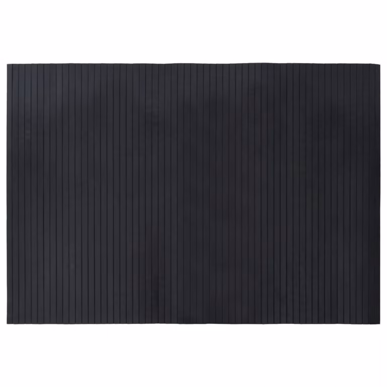 Alfombra rectangular de bambú vidaXL negra de 70 x 100 cm