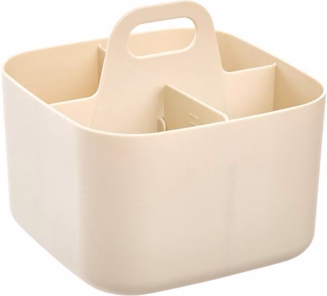 Organizador Poly de 5five en color beige con compartimentos extraíbles, An/P/Al: 16,5 x 16,5 x 15 cm