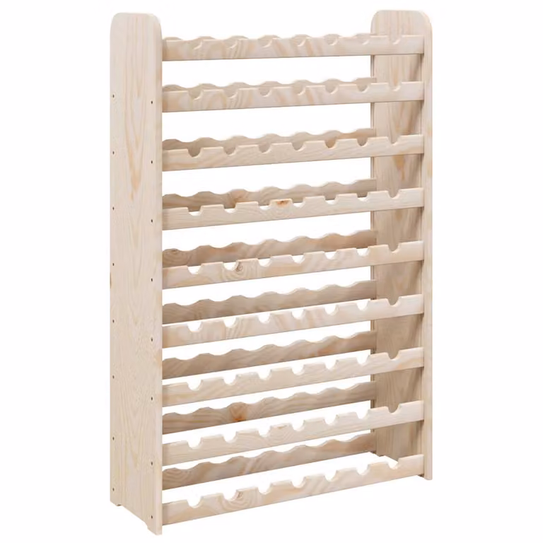 Botellero rústico de madera maciza de pino vidaXL en color marrón y beige, An/P/Al: 72,5 x 25 x 111,5 cm