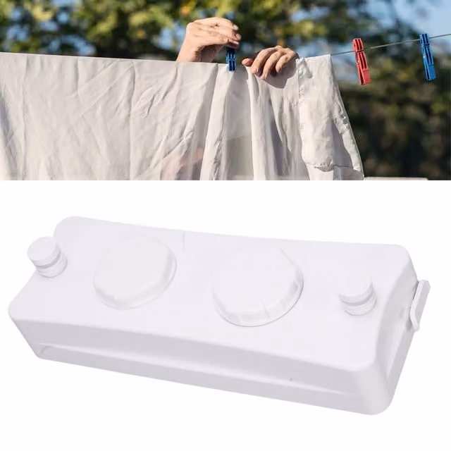 Tendedero de pared doble retráctil Infinite en acero inoxidable 304 color blanco para balcón y baño