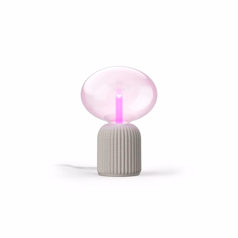 Pack de lámpara de sobremesa Philips Hue con bombilla Lightguide Elipse y base impresa en 3D, color beige