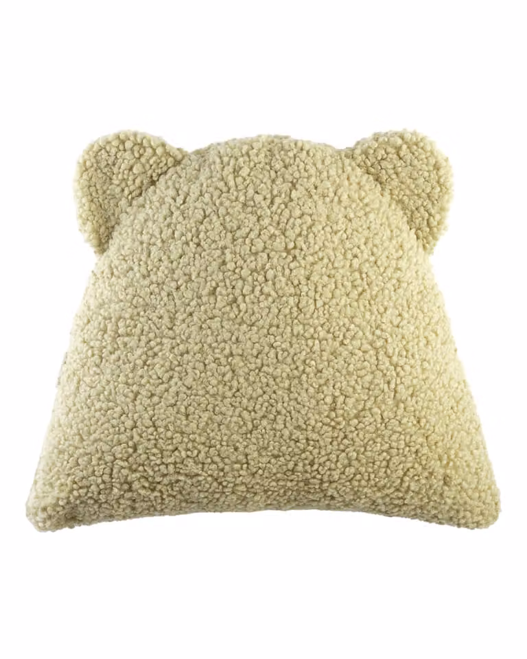 Cojín oso de tejido bouclé Wigiwama color verde, An/An/Al: 37 x 40 x 15 cm
