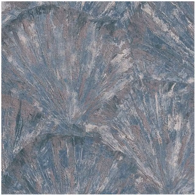Papel pintado vinílico e-Delux GmbH con efecto estuco y diseño abstracto mate en azul, gris y plata de 5,33 m2