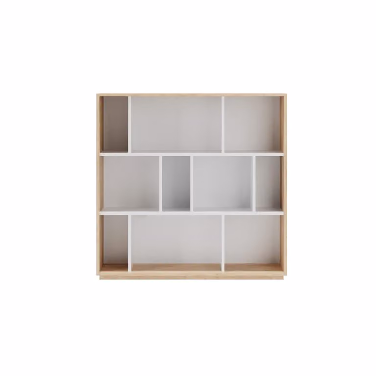 Estantería librería Herdasa colección Nack con 3 niveles en melamina color roble y blanco, An/P/Al: 117 x 32 x 119 cm