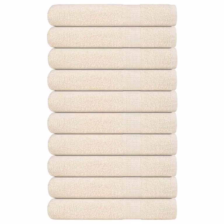Pack de 10 toallas de sauna FROGN de vidaXL en color beige, de algodón rizo, An: 80 cm, Al: 200 cm, con gramaje de 360 g/m²