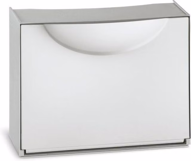Zapatero modular TERRY de plástico blanco con compartimentos basculantes An/P/Al: 51 x 19 x 39 cm