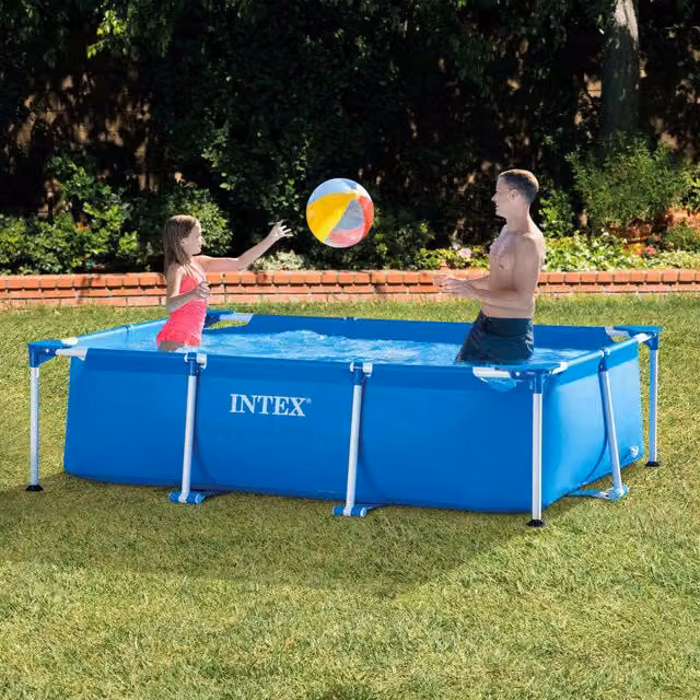 Piscina rectangular Intex con estructura de acero en color azul, An/P/Al: 260 x 160 x 65 cm