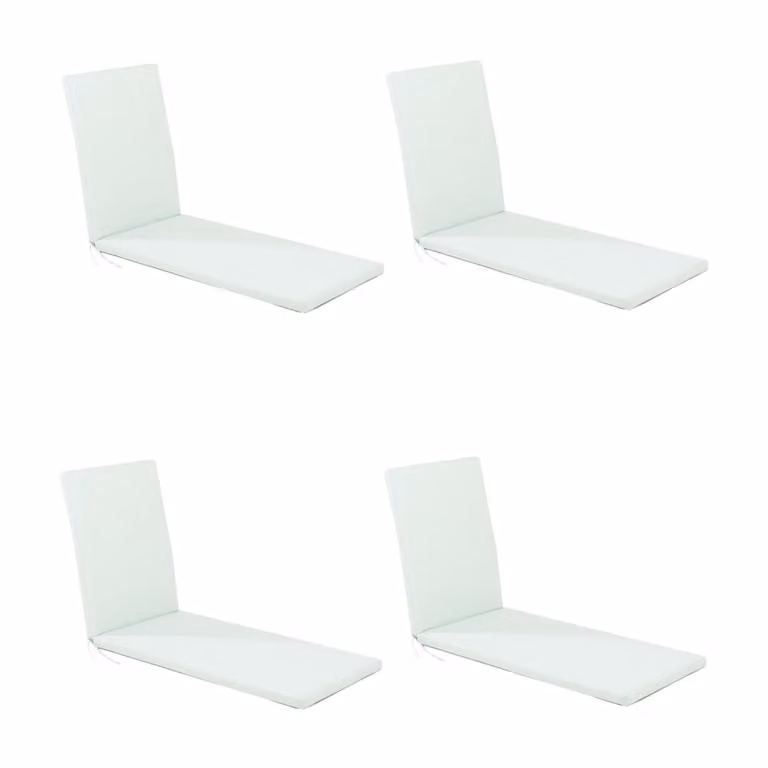 Pack de 4 cojines para tumbona Edenjardin en color verde, impermeables y de poliéster