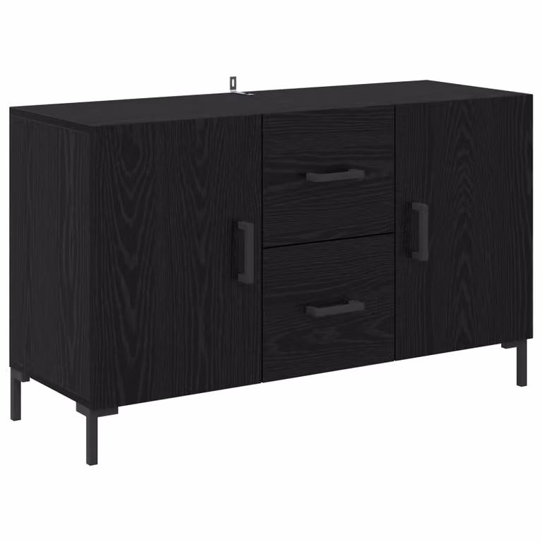 Vitrina moderna vidaXL en roble y negro para salón o comedor, An/P/Al: 100 x 36 x 60 cm