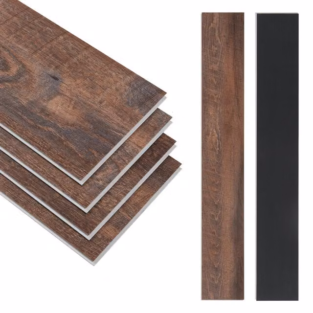 Suelo laminado SPC Neu.holz Okapirg de 80 lamas con sistema click, acabado roble rústico marrón, An/P: 122 x 18 cm, cubre 17,5 m²