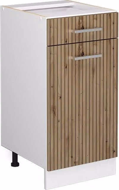 Mueble bajo de cocina Vicco R-Line en roble con puertas y cajones, An/P/Al: 40 x 46 x 81,6 cm