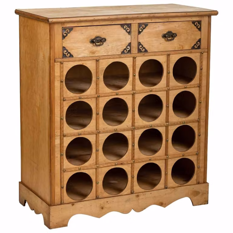 Mueble botellero industrial Wanderlust deco en madera y metal color marrón