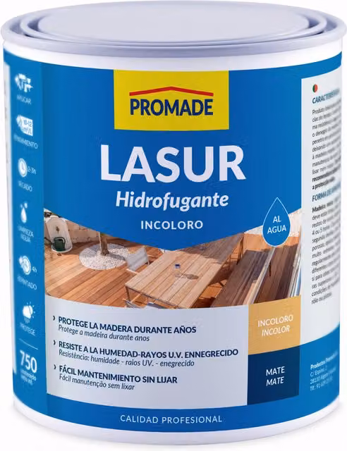 Lasur al agua mate incoloro Promade de 4 l