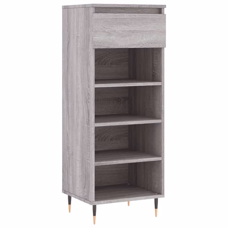 Zapatero moderno vidaXL de madera y metal en color gris para pasillos, An/P/Al: 40 x 36 x 105 cm