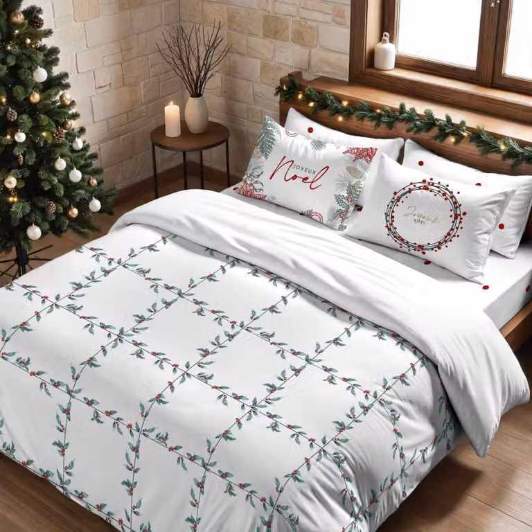 Funda nórdica de Navidad Decolores Home multicolor en poliéster, An/P/Al: 155 x 220 cm