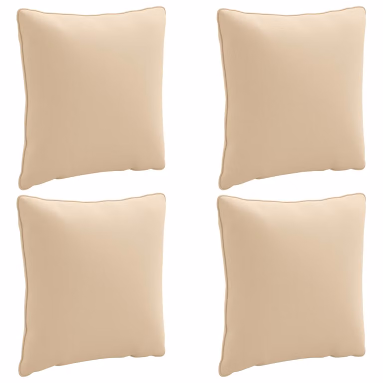 Set de 4 cojines de respaldo PUTTEN vidaXL de poliéster en color beige