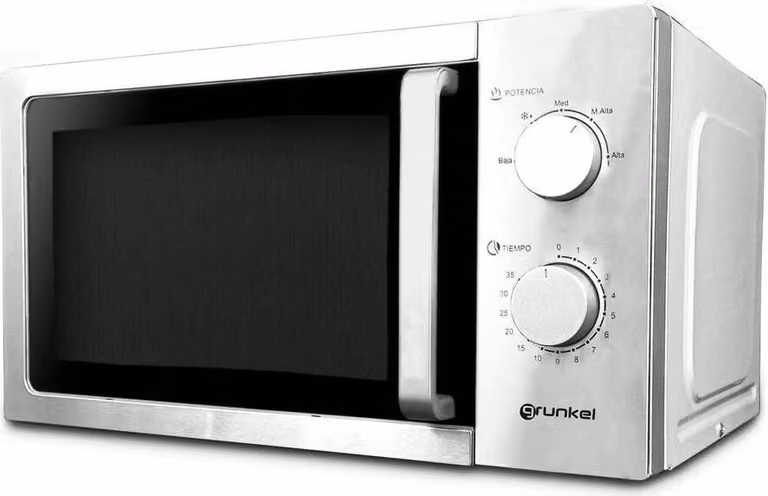 Microondas combinado Grunkel MW-20INOX de encimera, 20 litros, 700 W, color plata y acero inoxidable