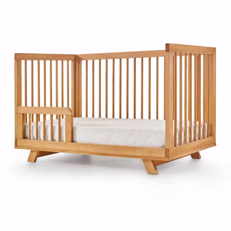 Cuna para bebé ID Kids de madera maciza de pino en color marrón con estilo escandinavo An/P/Al: 140 x 70 x 61.8 cm