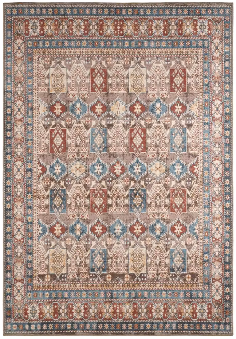 Alfombra Nazar de estilo oriental y diseño vintage multicolor, fabricada en poliéster con tejido plano, An/P: 120 x 170 cm