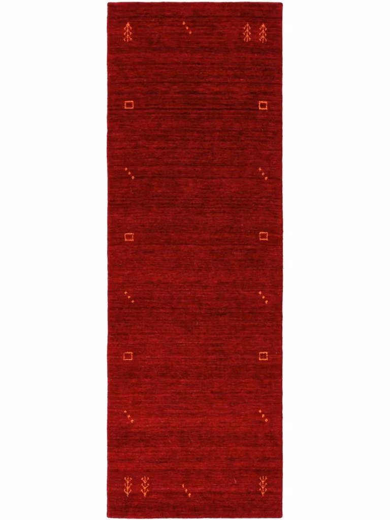Alfombra de pasillo Benuta Gabbeh de lana roja, An/P: 80 x 250 cm
