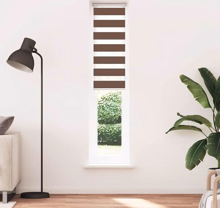 Estor cebra Syfax marrón de poliéster con diseño de rayas An/Al: 45 x 230 cm