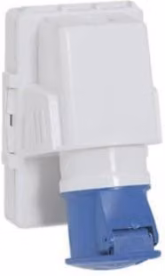 Clavija mural Legrand P17 16A 2P+T 230V IP44 de plástico en color azul y blanco